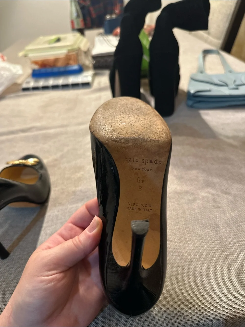 kate spade Black Patent Bow-Trim Pumps